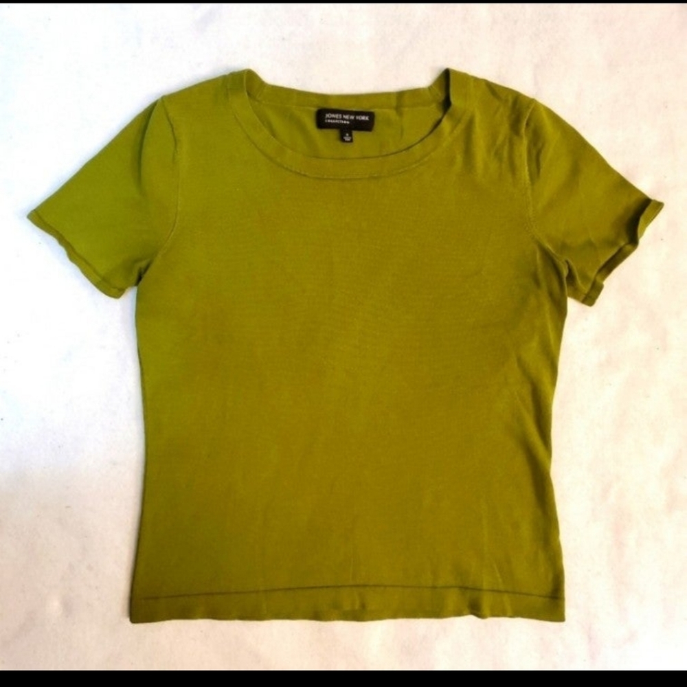 Jones New York collection Green short-sleeved shirt